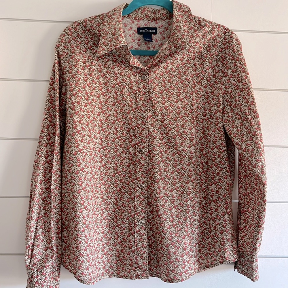 Ann Taylor Floral Cotton Top